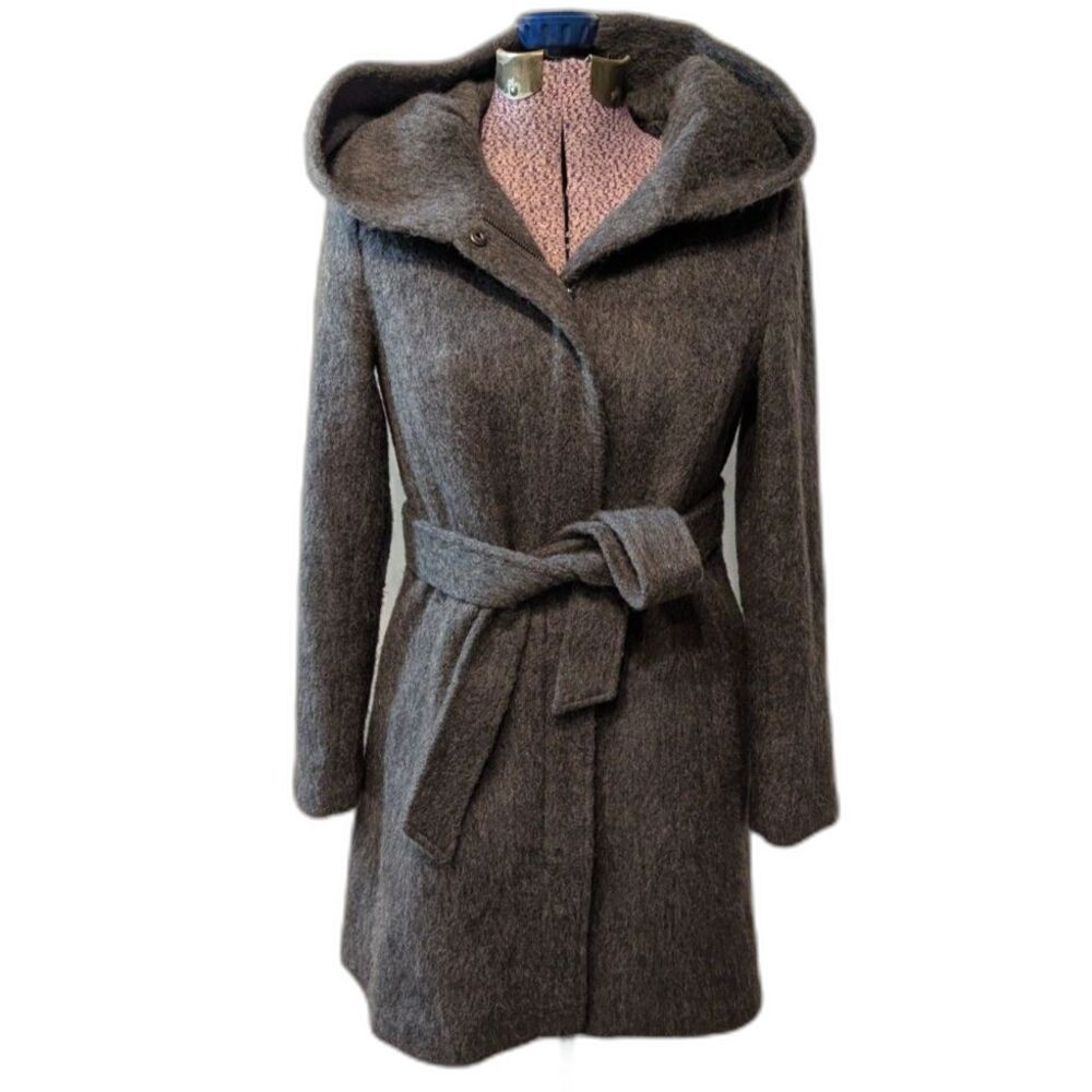 Cole Haan Wool Blend Walker Hooded Coat, size S